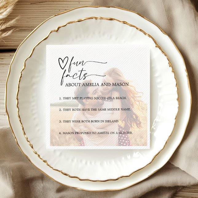 Photo Elegant Fun Facts Wedding Napkins (Photo Elegant Fun Facts Wedding Napkins)