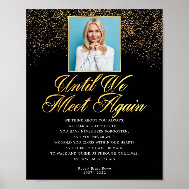 Photo Elegant Memorial Funeral Poem Sign (Front)