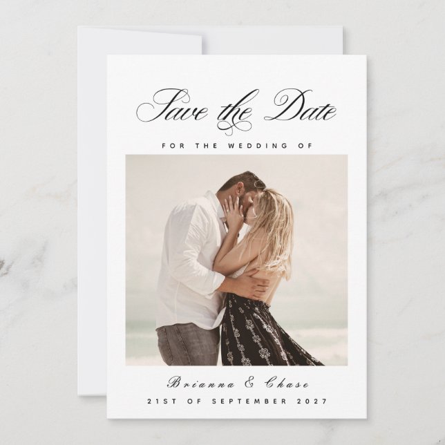Photo Elegant Minimalist Modern Save The Date (Front)