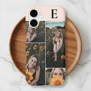 Photo Elegant Monogram Blush Pink iPhone 17 Case
