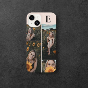 Photo Elegant Monogram Blush Pink iPhone 14 Case