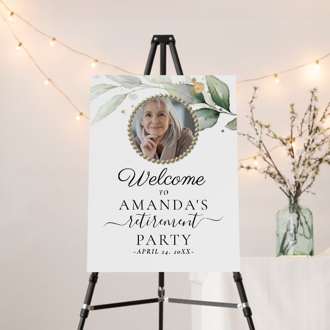 Photo Elegant Retirement Party Welcome Sign (In Situ (Stand))