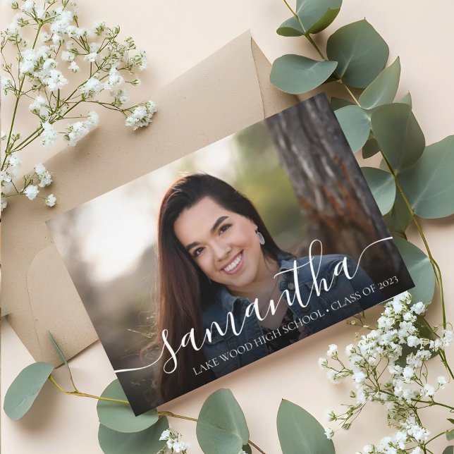 Photo Elegant Script Graduation Announcement (Creator Uploaded)