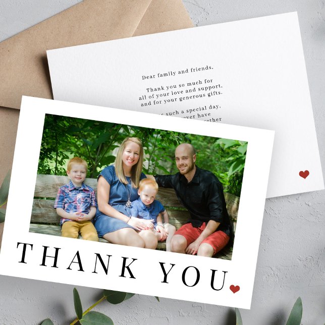 Photo elegant simple black and white thank you  card (Creator Uploaded)