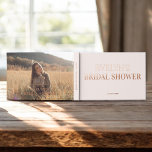 Photo Elegant Simple Bridal Shower Pink Foil Guest Book<br><div class="desc">Introducing our personalized bridal shower guest book. On the front,  the bride’s name and the heading "Bridal Shower" are elegantly displayed in tall serif font in real foil. On the back,  add your photo for a beautiful and personal touch.</div>