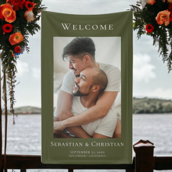 Photo Elegant Simple Welcome Wedding Banner by Ricaso_Wedding at Zazzle
