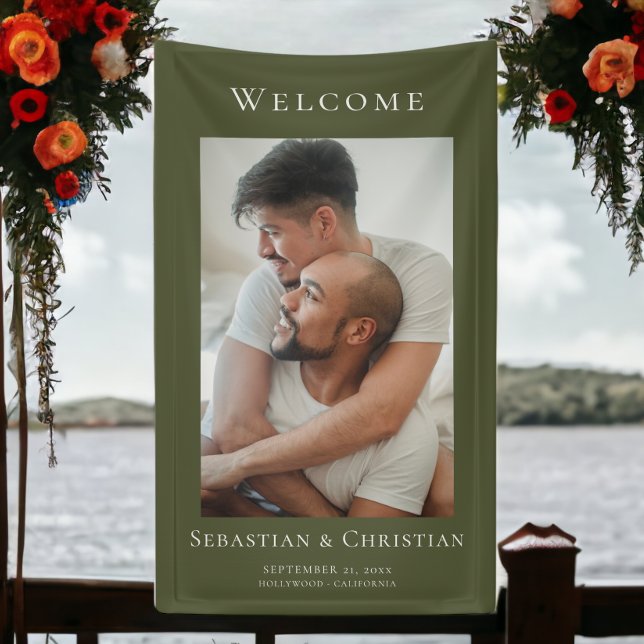Photo Elegant Simple Welcome Wedding Banner (Photo Elegant Simple Welcome Wedding Banners from Ricaso)