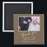 Photo Elegant Thank you Wedding Magnet<br><div class="desc">A favor wedding magnet with personalizable wedding photo,  names and wedding date. An elegant and stylish thank you magnet - great as a gift for your guests.</div>