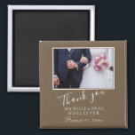 Photo Elegant Thank you Wedding Magnet<br><div class="desc">A favor wedding magnet with personalizable wedding photo,  names and wedding date. An elegant and stylish thank you magnet - great as a gift for your guests.</div>