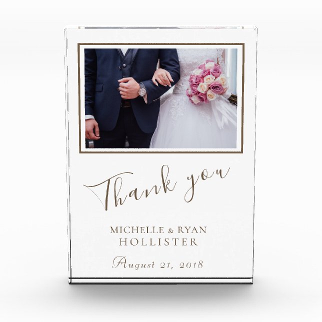 Photo Elegant Thank you Wedding Photo Block (Front)