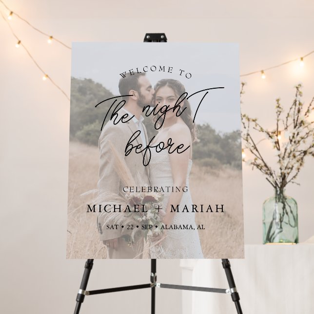 Photo Elegant The Night Before Rehearsal Dinner Foam Board (In Situ (Stand))