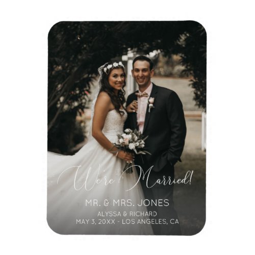 Photo Elegant Typography Wedding Vertical 3 Magnet