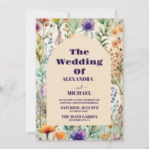 Photo Elegant Watercolor  Wildflowers Wedding Invitation