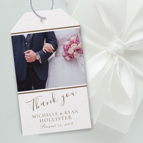 Photo Elegant Wedding Thank you Personalizable Gift Tags