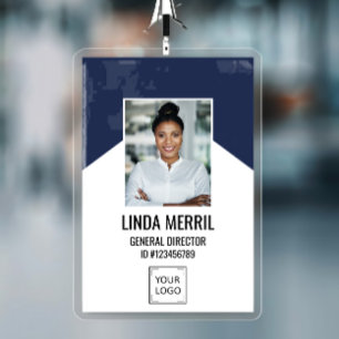 Photo Employee Company Logo Security NAVY Badge