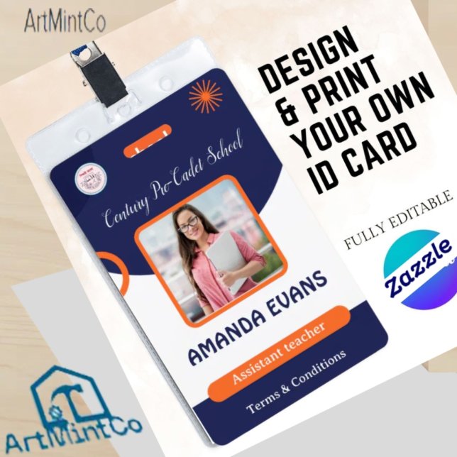 Photo Employee Logo or QR CODE Security Badge (Creator Uploaded)