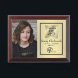 Photo employee of the month recognition award plaque<br><div class="desc">Really nice employee of the month award plaque using your employee's photo,  custom text and company logo,  the perfect addition to your recognition and engagement programs,  this one features a faux brass background and title plate.</div>