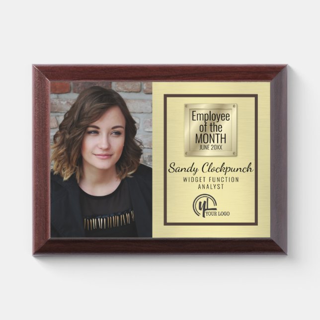 Photo employee of the month recognition award plaque (Horizontal)