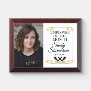 Photo employee of the month recognition award plaque