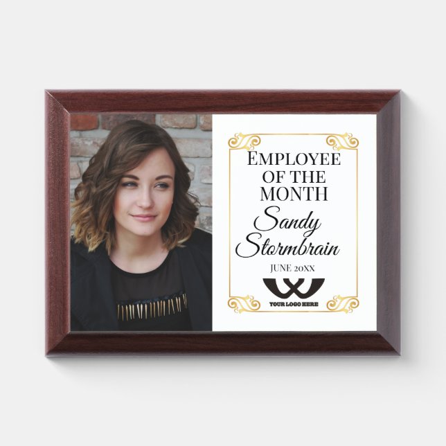 Photo employee of the month recognition award plaque (Horizontal)