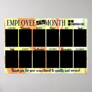 Photo employee of the month recognition display poster