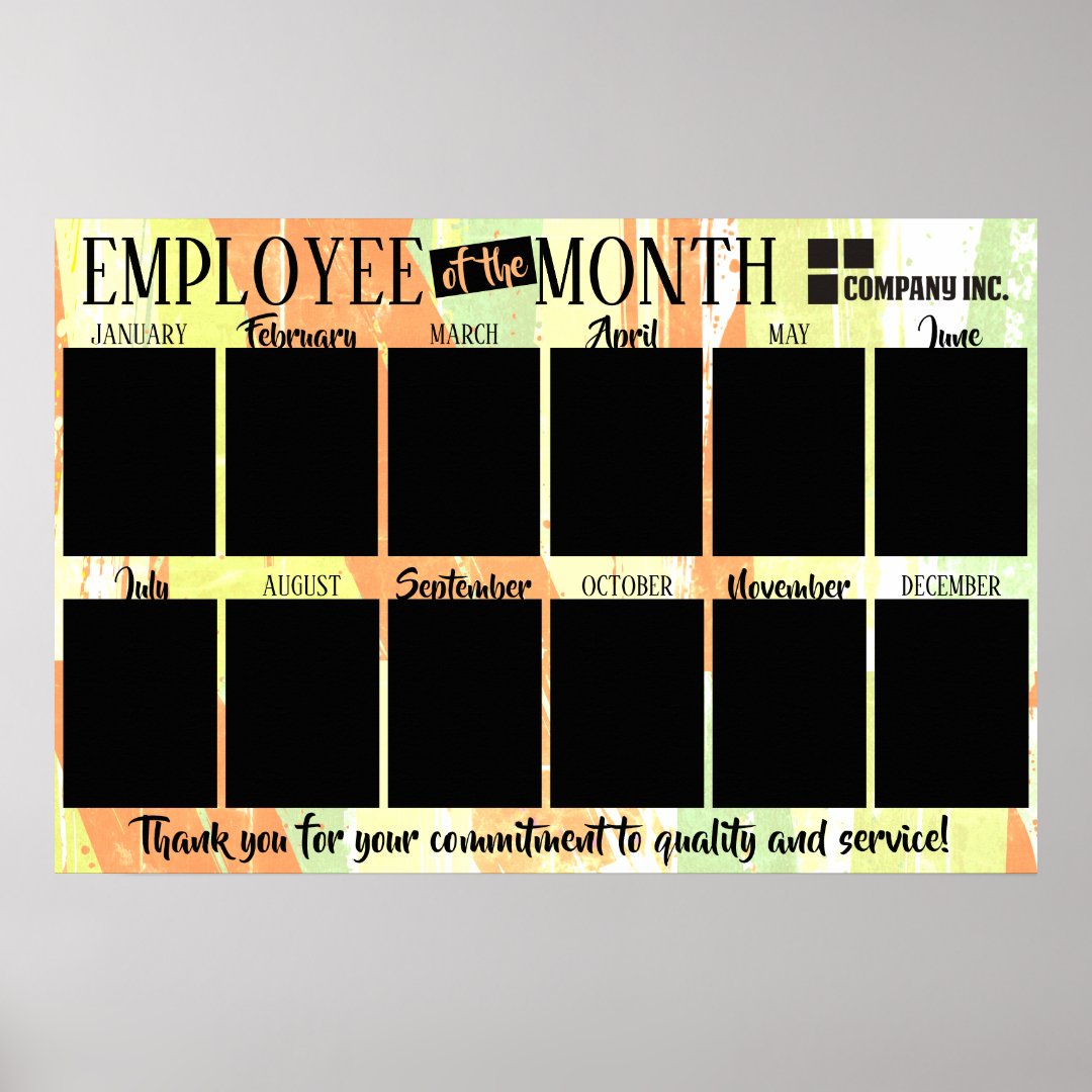 Photo Employee Of The Month Recognition Display Poster 