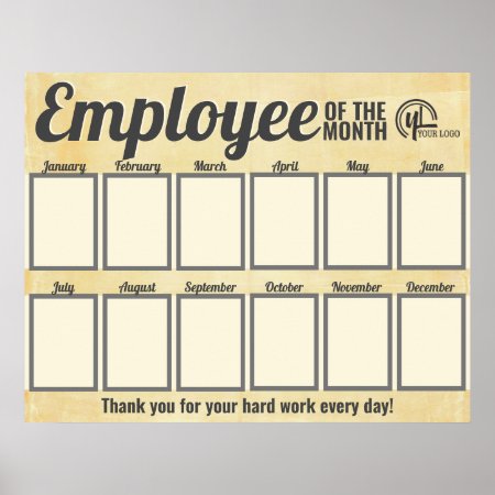 Photo Employee Of The Month Recognition Display Poster
