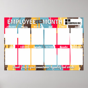 Photo employee of the month recognition display poster