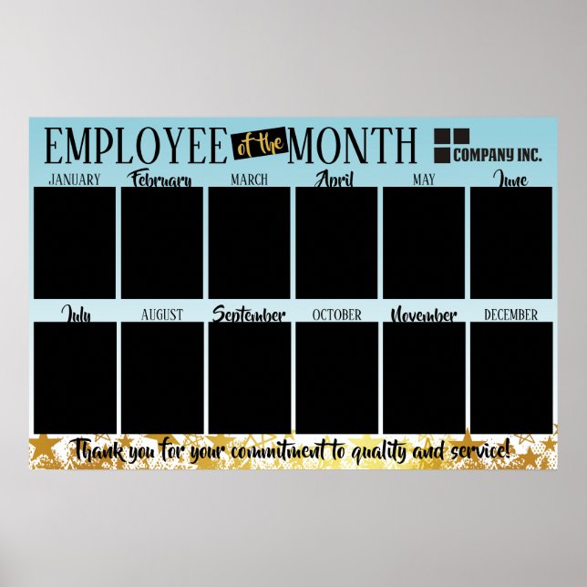 Photo employee of the month recognition display poster (Front)