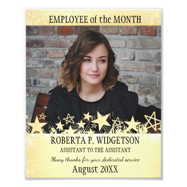 Photo employee of the month ROCK STAR GOLD Print (Front)