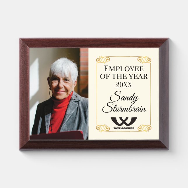 Photo employee of the year recognition award plaque (Horizontal)