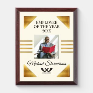 Photo employee of the year recognition award plaque