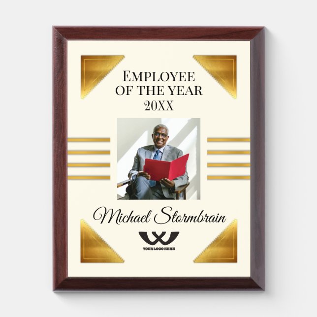 Photo employee of the year recognition award plaque (Vertical)