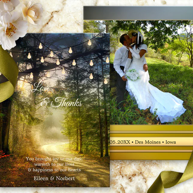 Photo Enchanted Forest Wedding Thank You Card | Zazzle