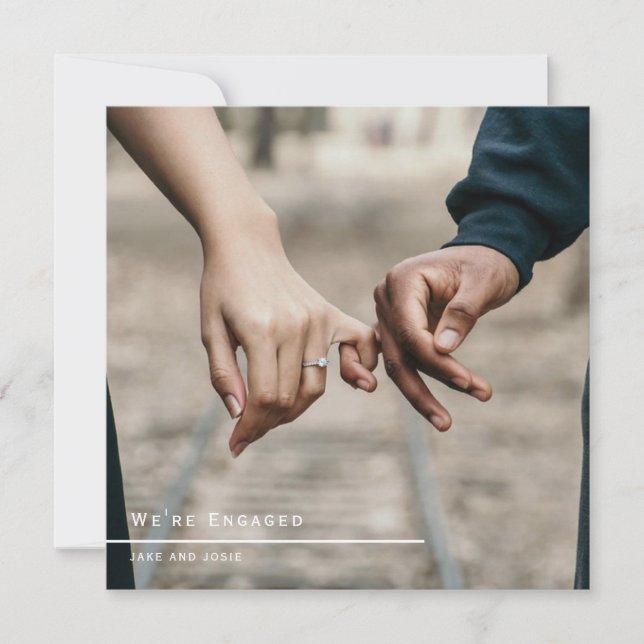 Photo engaged announcement party card (Front)