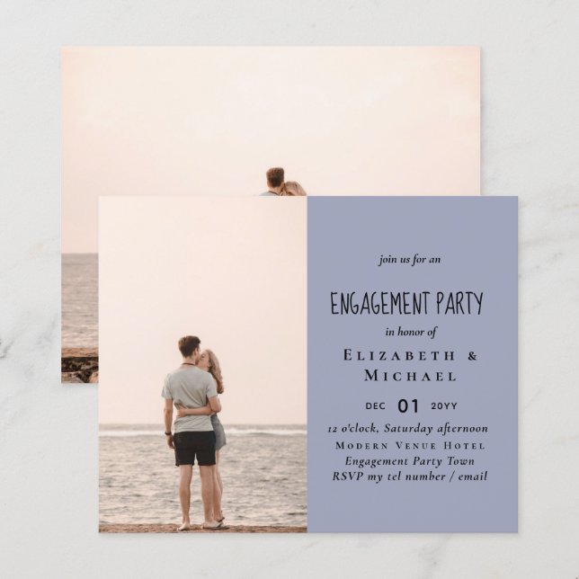 PHOTO ENGAGEMENT INVITATION ANNOUNCEMENT Budget (Front/Back)