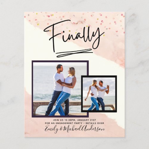 PHOTO ENGAGEMENT Invitations Announcements FINALLY Flyer