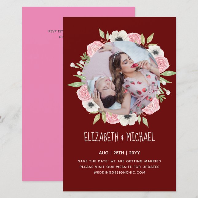 PHOTO Engagement Party Invitations Announcements (Front/Back)