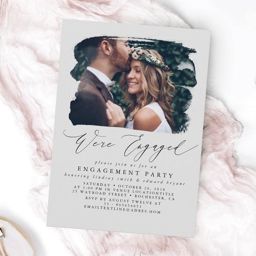 Photo Engagement Party Invitations _ Were Engaged
