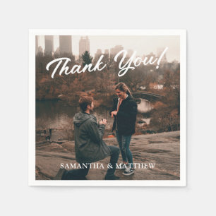 Photo Engagement Party Thank You Napkins