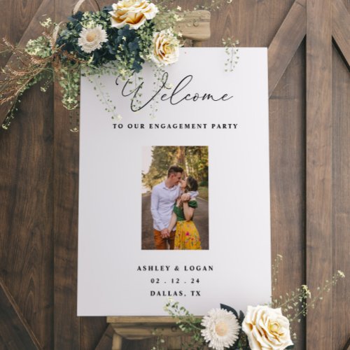 Photo Engagement Party Welcome Sign 