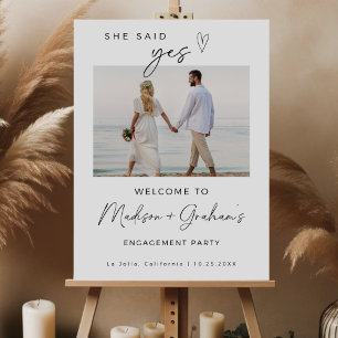 Photo Engagement Welcome Sign, She Said Yes Sign,  Foam Board