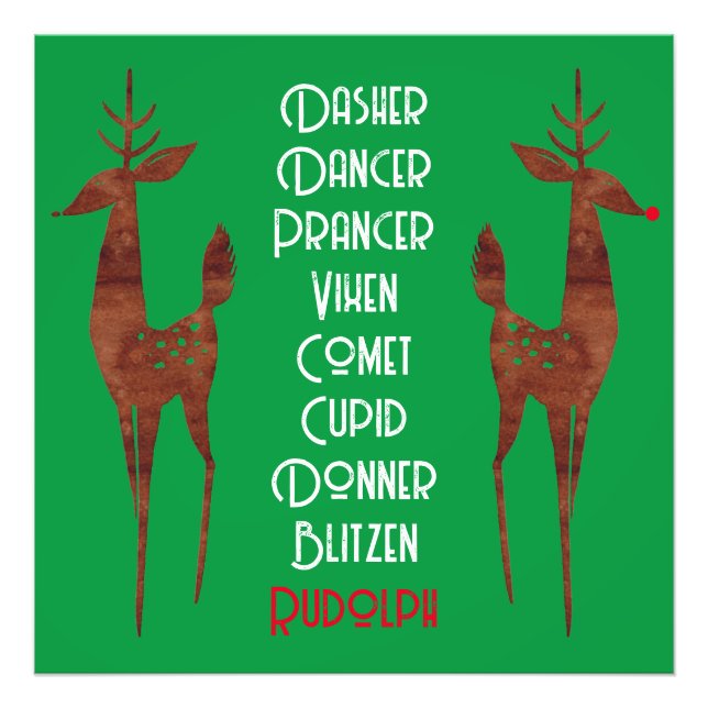 Photo Enlargement -  Santa's Reindeer -Rudolph  Print (Front)