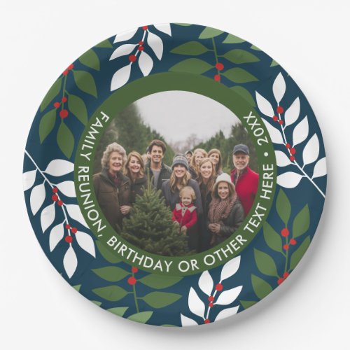 Photo _ Eucalyptus Border _ Red Blue Green Family Paper Plates