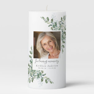 Photo Eucalyptus Funeral Memorial Pillar Candle