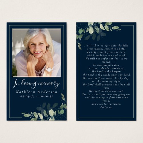Photo Eucalyptus Funeral Memorial Prayer Card