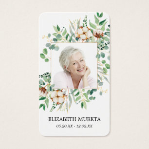 Photo Eucalyptus Funeral Prayer Card