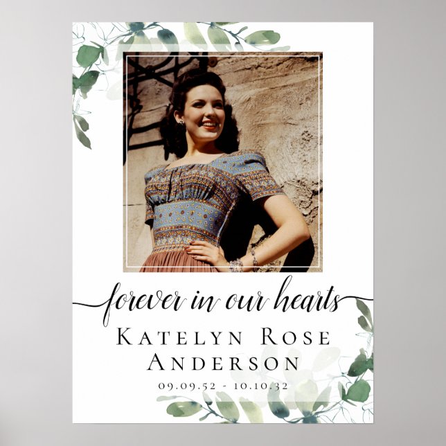 Photo Eucalyptus Funeral Welcome Sign (Front)