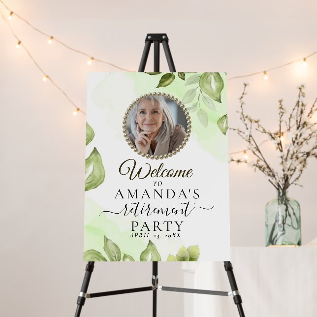 Photo Eucalyptus Retirement Party Welcome Sign (In Situ (Stand))
