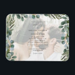 Photo Eucalyptus Wedding Invitation Magnet<br><div class="desc">Wedding Invitation flexible magnet.  Eucalyptus.  Watercolor.</div>